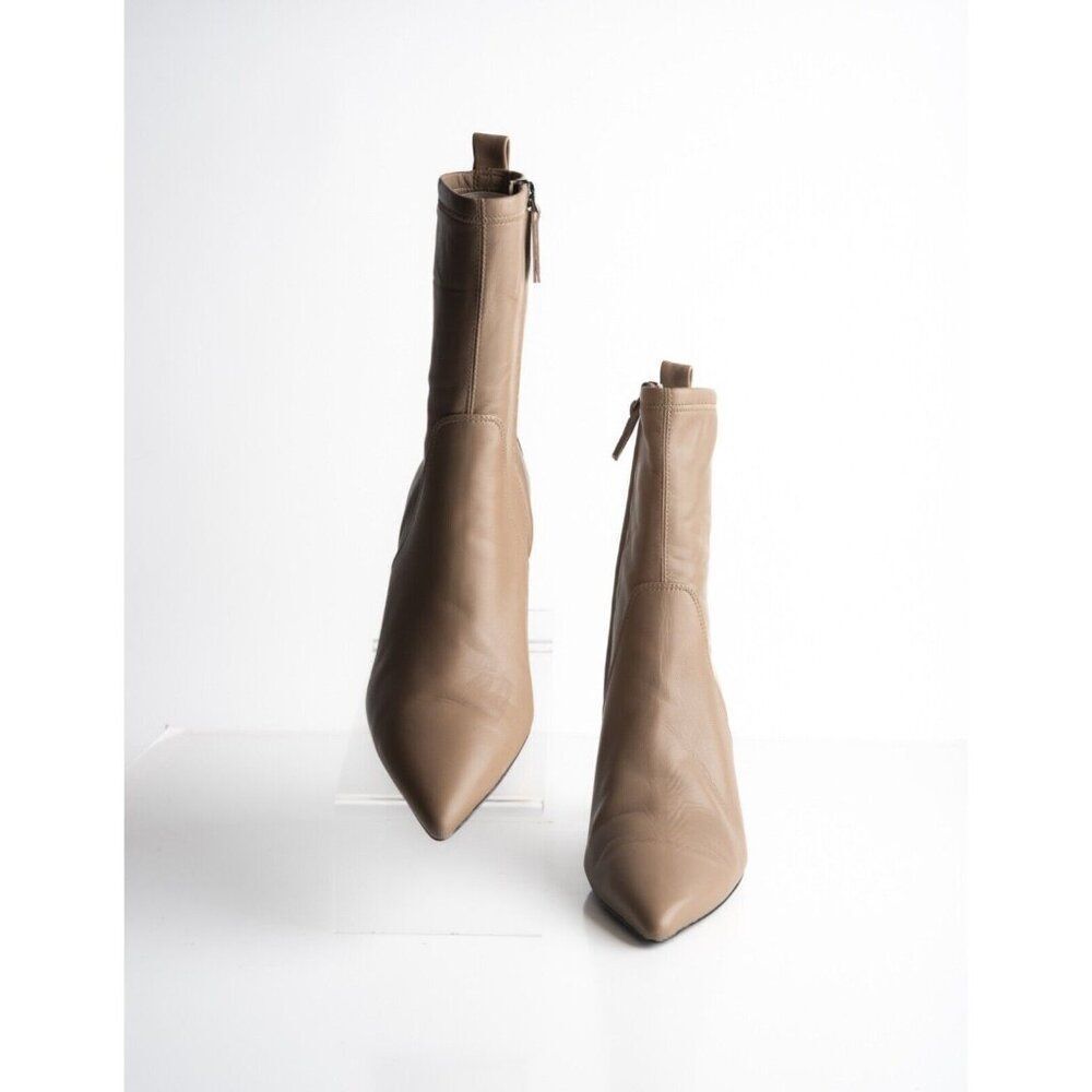Massimo Dutti Womens Brown Boots Booties Leather Mid Calf Pointed EU 40 US 9 - Picture 4 of 8
